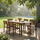 7 Pieces Acacia Wood Outdoor Dining Set