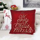 Red Velvet Christmas Throw Pillow with Merry Christmas Embroidery