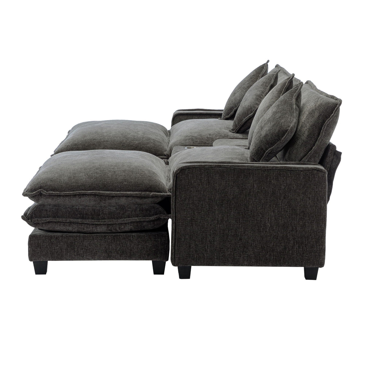 Modern Sectional Sofa With Removable Ottomans, USB Ports, photo 30 of 40