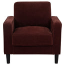 Ruth Fabric Upholstered Track Arm Accent Chair Rust Red