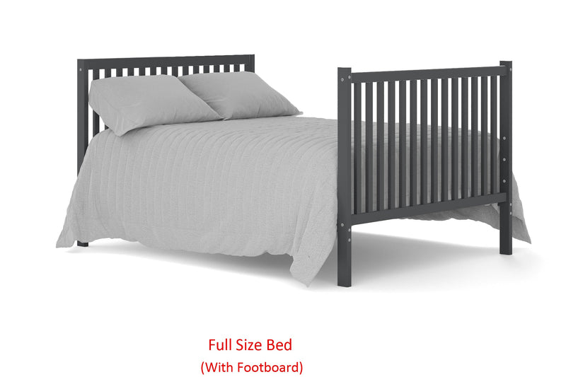 5-In-1 Convertible Crib, Converts from Baby Crib to Toddler Bed, Fits Standard Full-Size Crib Mattress, Easy to Assemble 53x29x9 Inches-STORM GREY