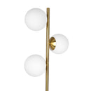 Brilliance - Modern Floor Lamp, Opal Shades And Round Base - Clear / Gold by HouseOfZazla