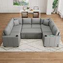 Convertible U-Shaped Sectional Sofa With Pull-Out Bed by Unique Piece Furniture