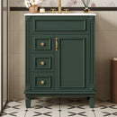 Bathroom Vanity With Sink, Compact Cabinet & 2 Drawers And Adjustable Shelf by Unique Piece Furniture
