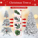 7FT Flocked Christmas Tree with Pine Cones