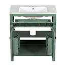 Bathroom Vanity With Ceramic Sink, Modern Single Bathroom Cabinet With 2 Doors And A Shelf, Soft Close Doors by HouseOfZazla