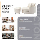 360° Swivel Accent Barrel Chair With Storage Ottoman & 4 Pillows, Modern Leisure Chair Round Accent For Living Room by Unique Piece Furniture