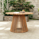 Patio Set Outdoor Acacia Wood Furniture Sets - Braided Dining Chairs and Patio Dining Table