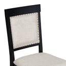 5-Piece Retro Dining Set, Rectangular Wooden Dining Table and 4 Upholstered Chairs for Dining Room and Kitchen (Black)