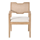 Farmhouse Dining Chairs Set of 2 with Upholstered Seats and Rattan Backrest by HouseOfZazla