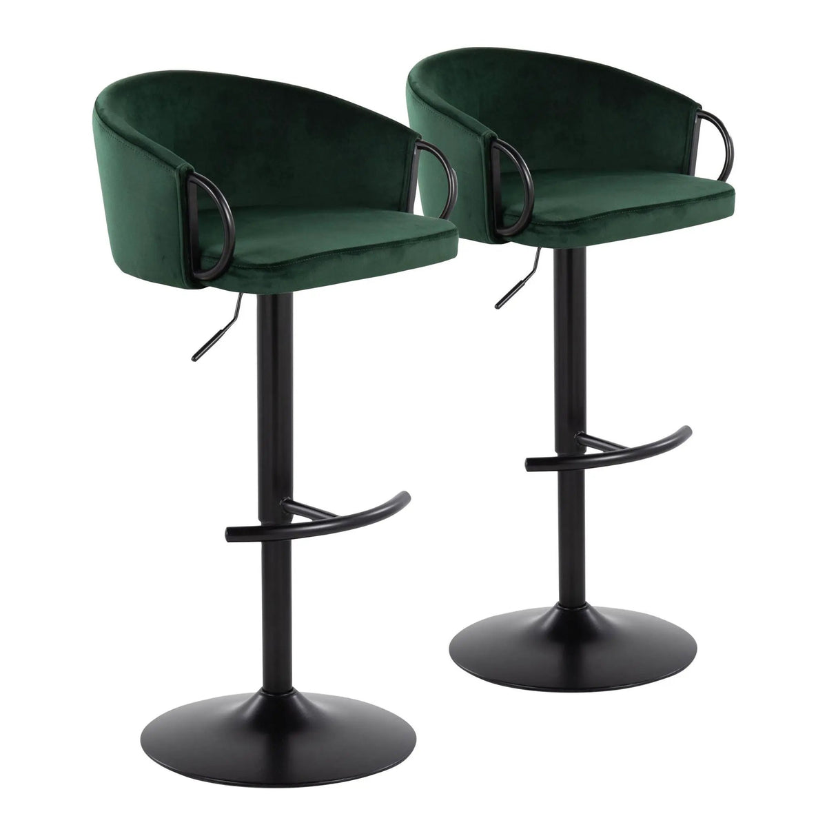 Claire - Contemporary Adjustable Barstool With Swivel With Rounded T Footrest (Set of 2), photo 2 of 12