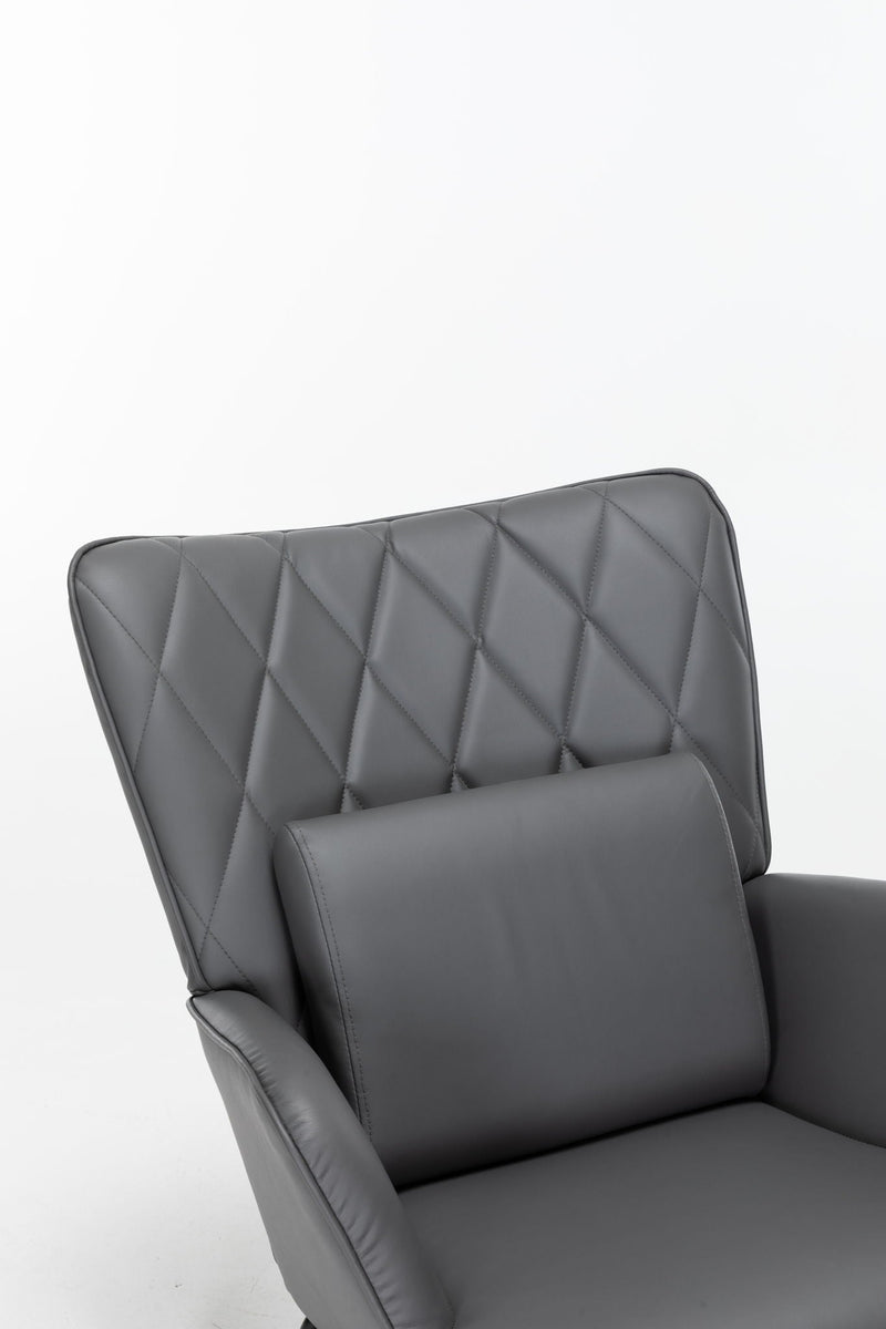 Rocking Accent Chair With Lumbar Pillow And Ottoman, photo 8 of 10