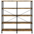 Analiese 63-inch 4-shelf Double Bookshelf Rustic Nutmeg