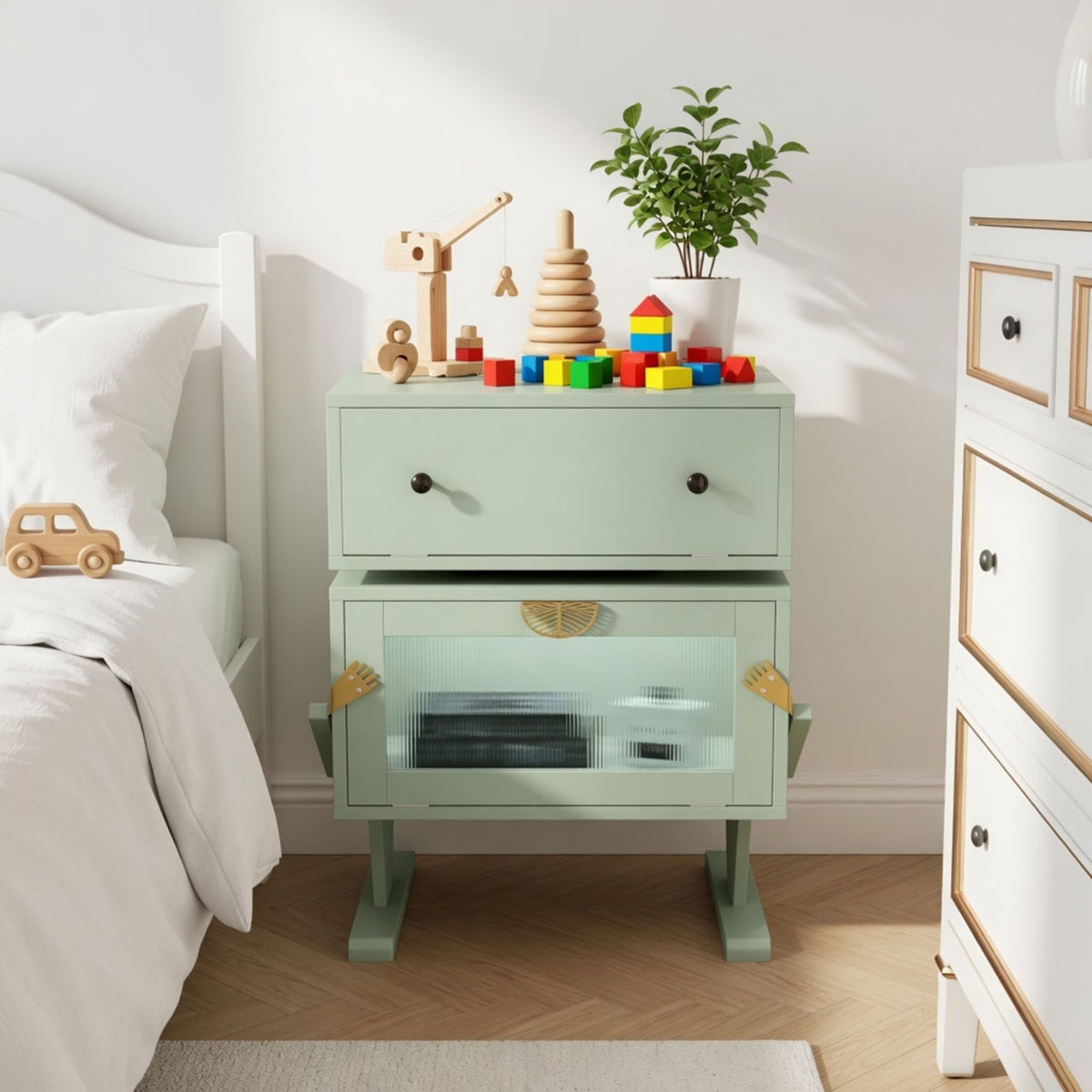 Robot LED Nightstand With 360° Rotating Drawer, photo 36 of 40