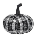 Light Plaid Pumpkin, For Holiday Halloween Decor - Black / White by HouseOfZazla