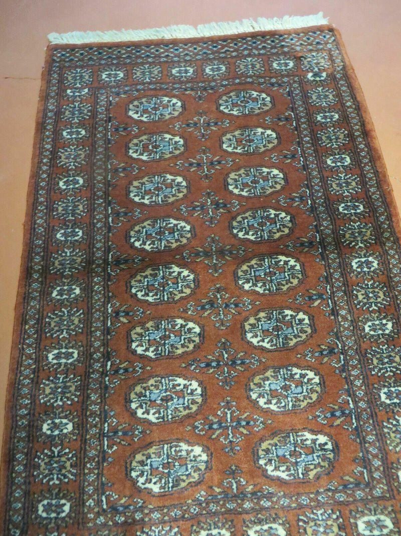 3' X 4' Vintage Handmade Pakistan Turkoman Bokhara Fine Woven Wool Rug
