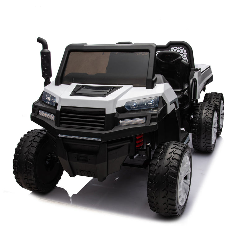 24V 2-Seater UTV-XXL Ride On Truck with Dump Bed for kid,Ride On 4WD UTV with 6 Wheels,Foam Tires, Suitable for Off-Roading,remote control,Three-Point Safety Harness