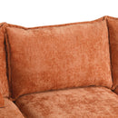 82.67"Convertible Sofa Bed Sectional Sofa Sleeper L-shaped Sofa with a Storage Ottoman,Two Pillows, Two Power Sockets and Two USB Ports for Living Room, Orange