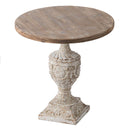 Antique Round Wood Table - Antique White / Gray by HouseOfZazla