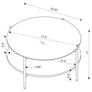 Jonelle 3-piece Round Coffee and End Table Set Gold