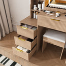 Modern Vanity Desk With 3 LED Lighting Modes, 4 Drawers by HouseOfZazla