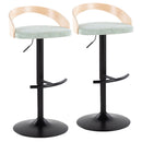 Grotto - Contemporary Adjustable Barstool With Swivel & Rounded T Footrest (Set of 2) by HouseOfZazla