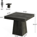Square Dining Table For 4 With Thick Grain Top And Sturdy Pedestal Base - Gray by HouseOfZazla