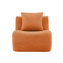 Armless Sofa With Pillow Teddy Fabric - Orange