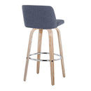 Toriano - Contemporary Fixed Height Barstool With Swivel & Round Footrest (Set of 2) by HouseOfZazla