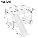 Metal Bunk Bed With Slide, Durable Steel Frame