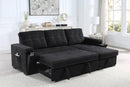 Toby - Woven Fabric Reversible Sleeper Sectional Sofa With Storage Chaise Cup Holder Charging Ports And Pockets by Unique Piece Furniture