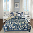 7 Piece Cotton Sateen Comforter Set Coral Cal King
