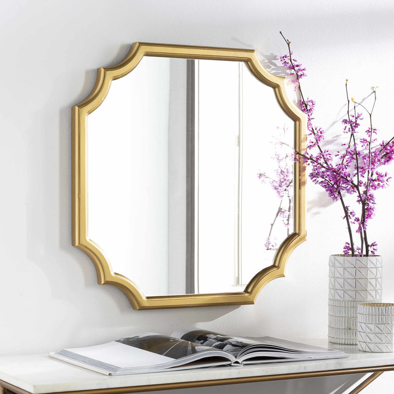 Abangay Gold Contemporary Wood Frame Mirror