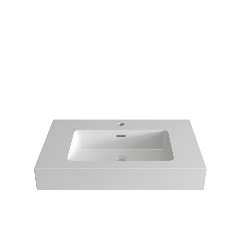 Integrated Solid Surface Basin, 30-Inch, Glossy White, photo 10 of 10