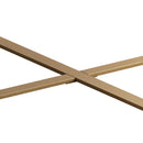 33.86"Modern Retro Splicing Round Coffee Table,Fir Wood Table Top with Gold Cross Legs Base