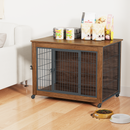 38.6" Dog Crate Furniture with Wheels for Small Dogs
