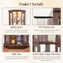 5-Tier Lighted Corner Curio Cabinet with Adjustable Glass Shelves