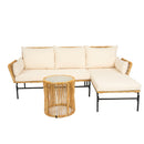 Walker Edison | Wicker 3 Pieces Outdoor Sectional Chat Set