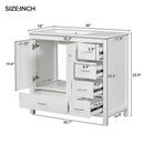 Bathroom Vanity With Ceramic Sink Combo, Abundant Storage Cabinet 2 Soft Close Doors And 5 Drawers by HouseOfZazla
