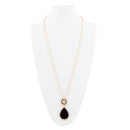 Abby Black Onyx Golden Bronze Drop Necklace