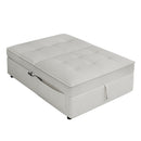 4-in-1 Sofa Bed, Chair Bed, Multi-Function Folding Ottoman Bed with Storage Pocket and USB Port for Small Room Apartment,Living Room,Bedroom,Hallway,White