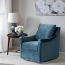 Swivel Chair With Curved Arms And Straight Back - Blue by HouseOfZazla