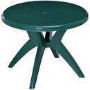 36.25" Dia Round Plastic Patio Table with Umbrella Hole, Outdoor Bistro Dining Table, for Bar, Garden, Backyard, Poolside, Yard, Green