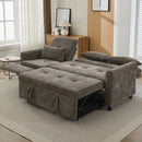 2-in-1 Sofa 82' Three-Seater with Sofa Bed and Reversible Recliner, Dark Grey Chenille