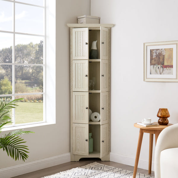 4-Tier 72" Corner Kitchen Pantry Storage Cabinet with 8 Doors, photo 2 of 5