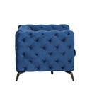 40.5" Velvet Upholstered Accent Sofa, Modern Single Sofa Chair with Button Tufted Back, Modern Single Couch for Living Room, Bedroom, or Small Space, Blue