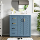 Ceramic Sink Combo, Freestanding Vanity Set With 3 Drawers & Soft Closing Doors by Unique Piece Furniture