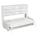 Murphy Cabinet Bed With Folding Sofa, Built In Storage Shelves And LED Light by HouseOfZazla