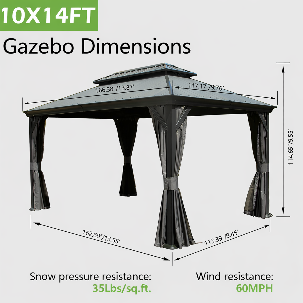 10'x14' Hardtop Gazebo with Resin Roof, photo 4 of 10