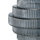 Multi-Tiered Geometric Vase with Smoked Blue Finish, Set of 2 by HouseOfZazla